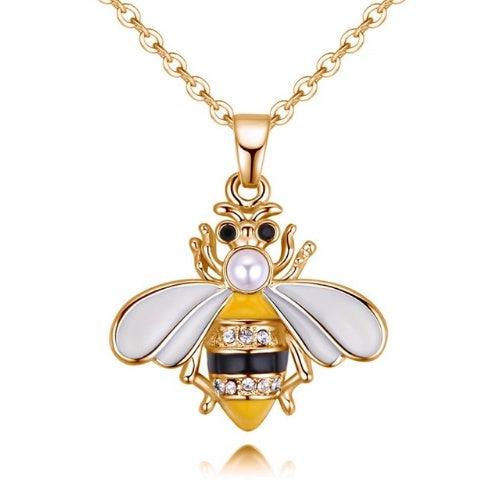 Summer Lady Bee Pendant Necklace Yellow-B