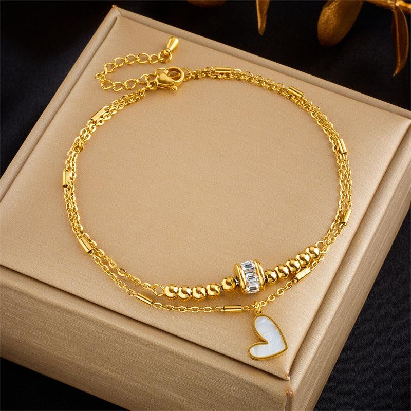 Double Layer Boho Bracelet Anklet | Beach Collection Golden