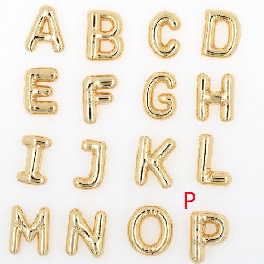 Glossy Letters Pendant Necklace | Fashion Wear P Gold