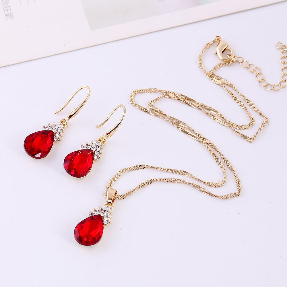 Diamond Crystal Necklace Earrings Set | Daily Wear