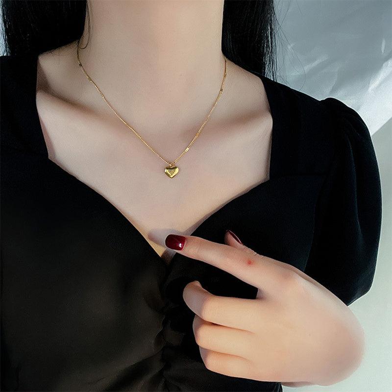 Vintage Simple Love Heart Pendant Necklace | Fashion Jewelry