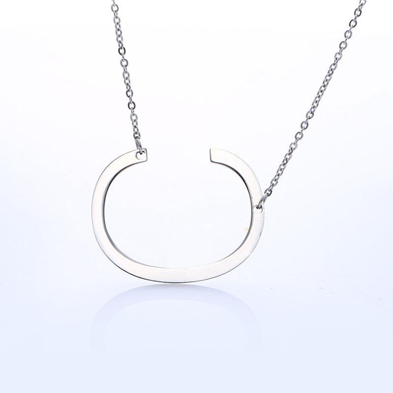 Initial Letter Pendant & Necklace | Gold Plated Silver C