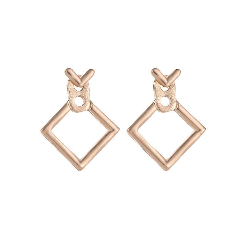Heart Stud Earrings Trendy Jewelry Statement Earring Gold Square