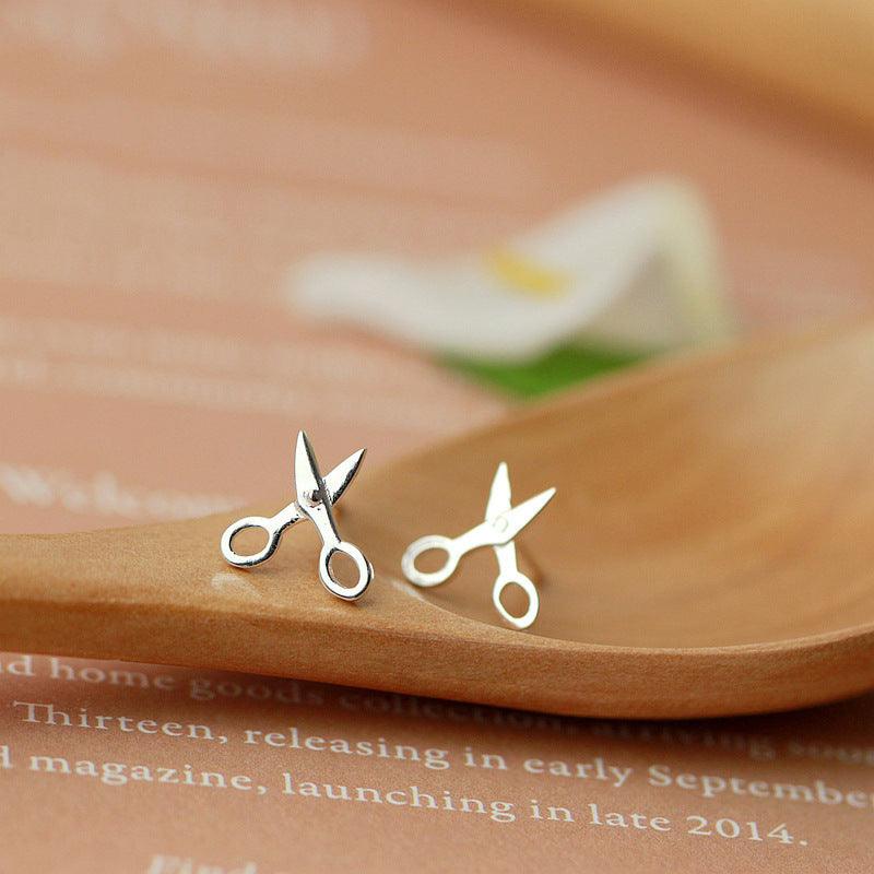 Small Scissors 925 Silver Earrings | Daily Wear