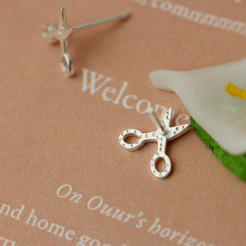 Small Scissors 925 Silver Earrings | Daily Wear