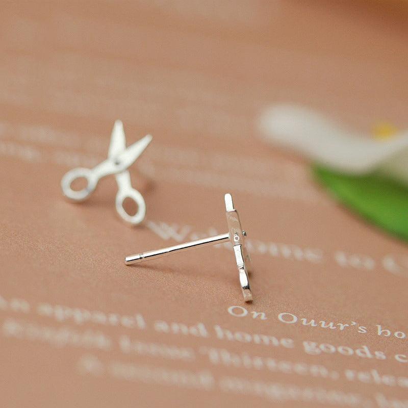 Small Scissors 925 Silver Earrings | Daily Wear
