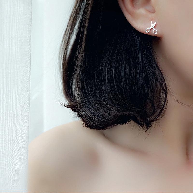 Small Scissors 925 Silver Earrings | Daily Wear