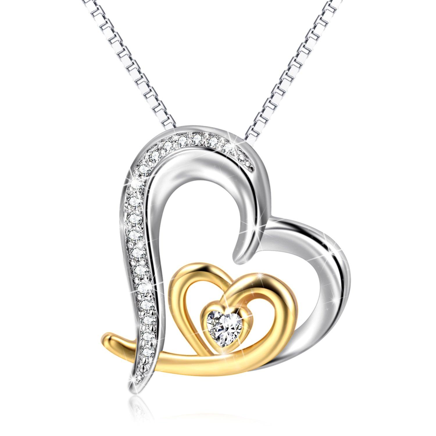Two-Tone Heart Moving Zircon Chain | Daily Wear A