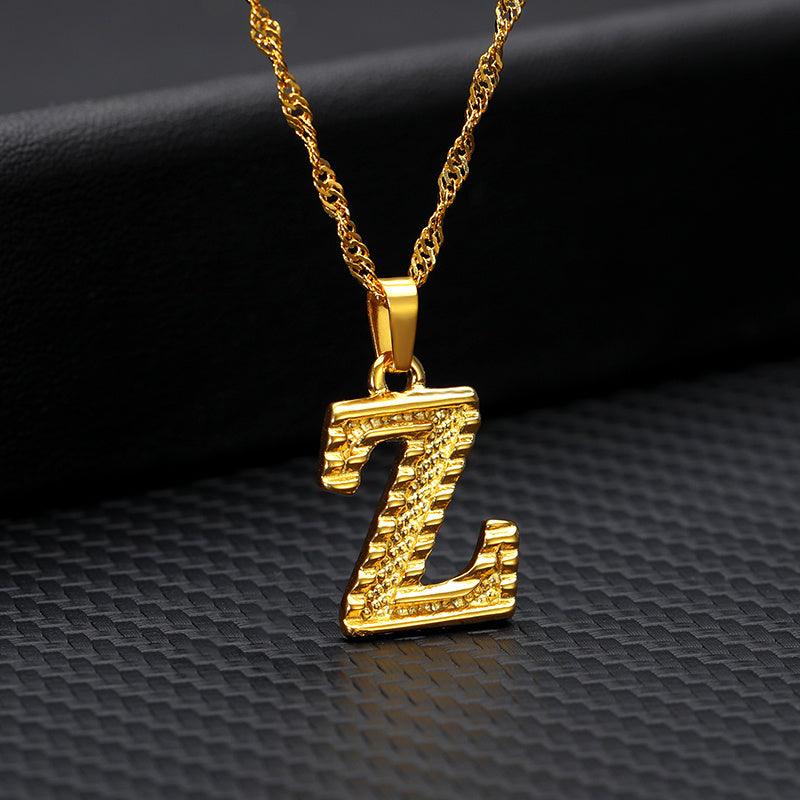 26 Letters Gold-Plated Pendant Necklace | Casual Collection Z