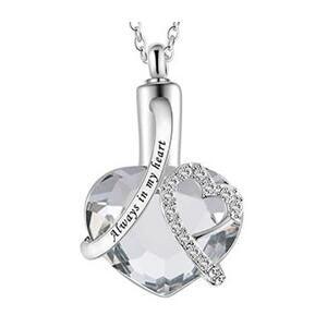 Heart-Shaped Pendant And Perfume Bottle Necklace White
