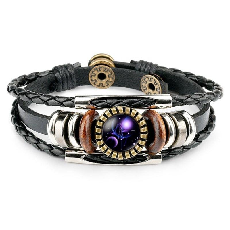 Elegant Zodiac Sign Bracelets | Leather Jewelry Libra