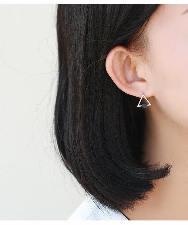 Geometric Triangle Earrings In S925 Sterling Silver