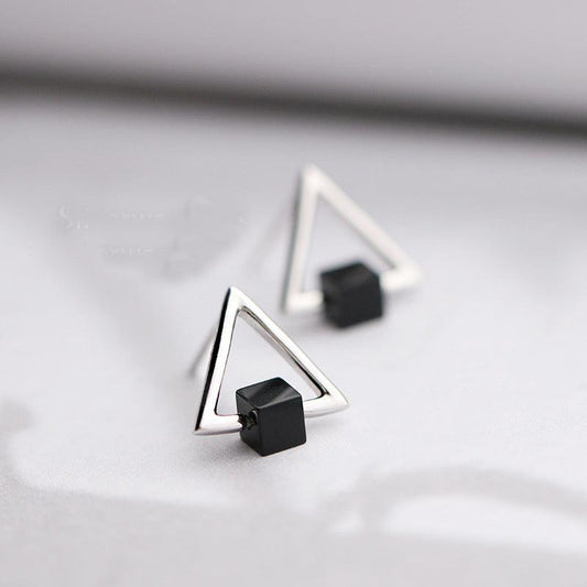 Geometric Triangle Earrings In S925 Sterling Silver 925 Silver