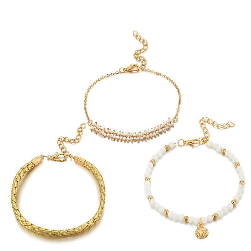 Bohemian 3 Anklets Set | Beach Wear | BoldlyBeautifuls