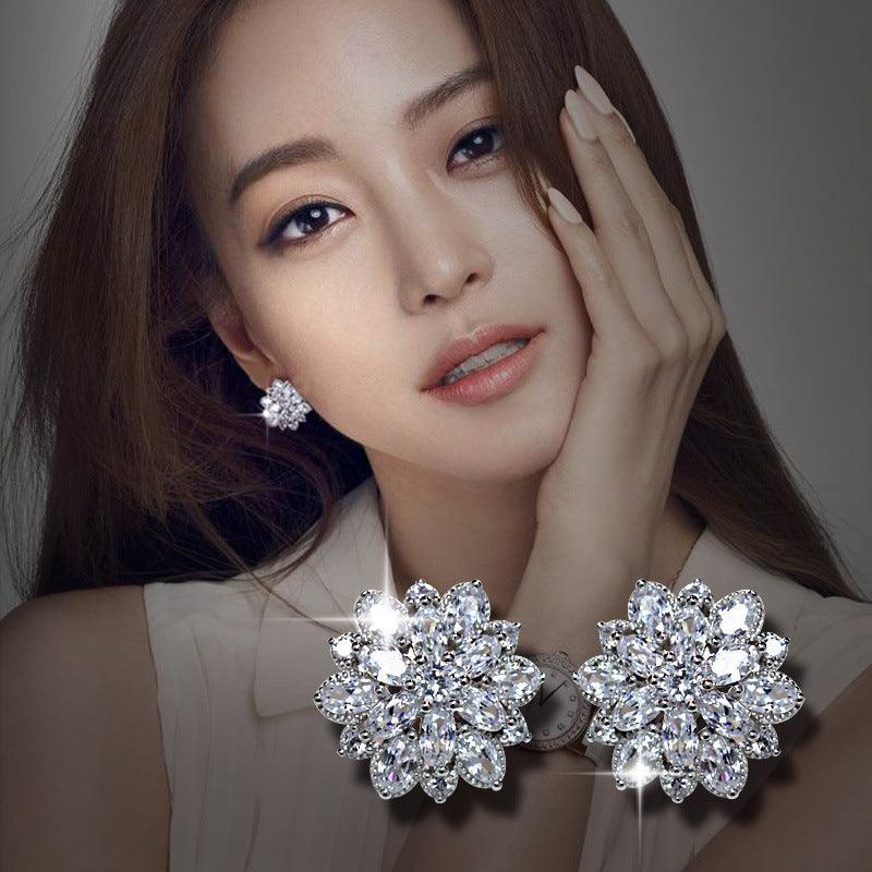 Tremella Nail Flower Earrings in S925 Sterling Silver