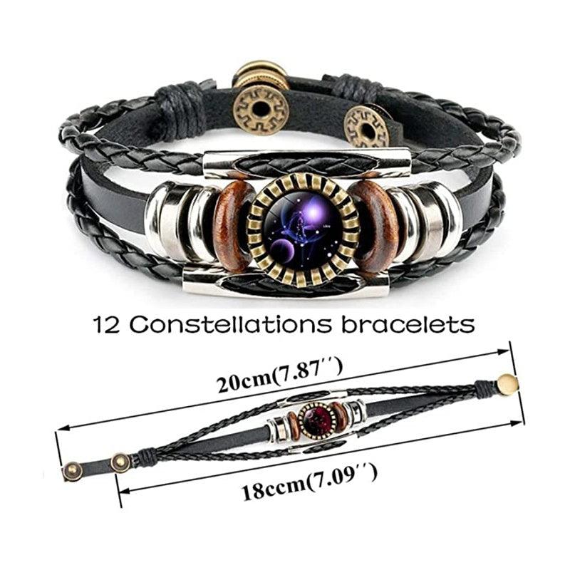 Elegant Zodiac Sign Bracelets | Leather Jewelry
