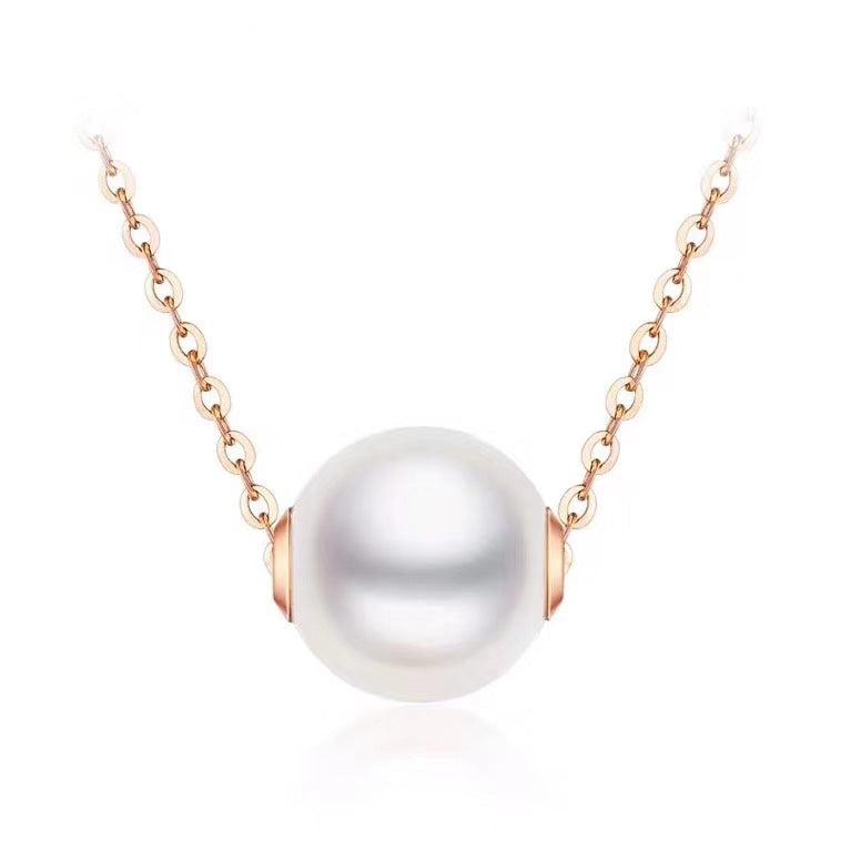 Delicate Pearl Clavicle Necklace | Daily Wear Rose Gold