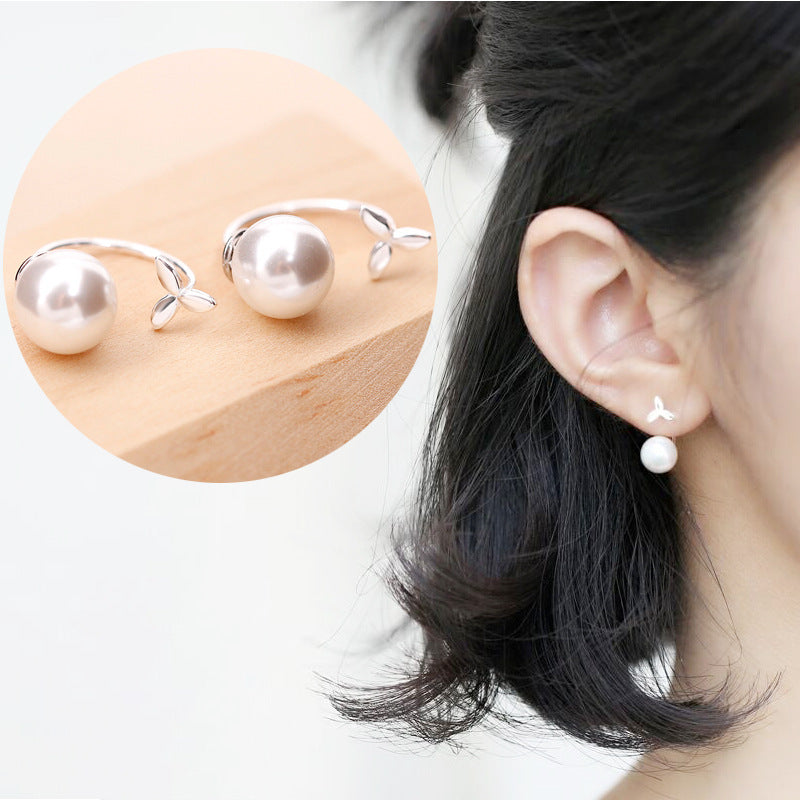 925 Sterling Silver Fashion Grass-Shape Studs | Daily Wear Silver