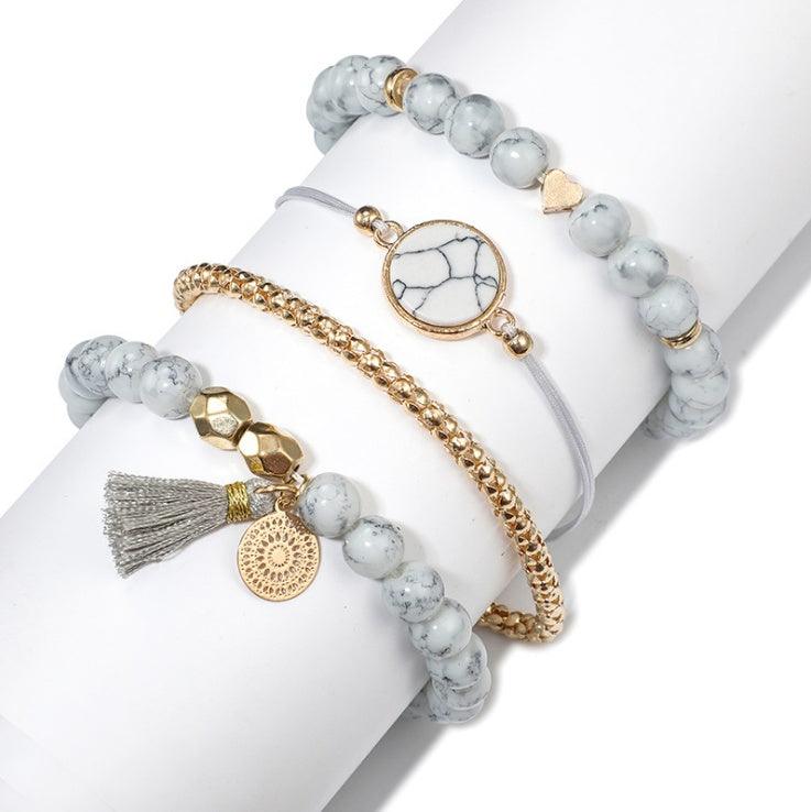 Geometric Hollow Fringed Pine Stone Bracelet | Daily Wear