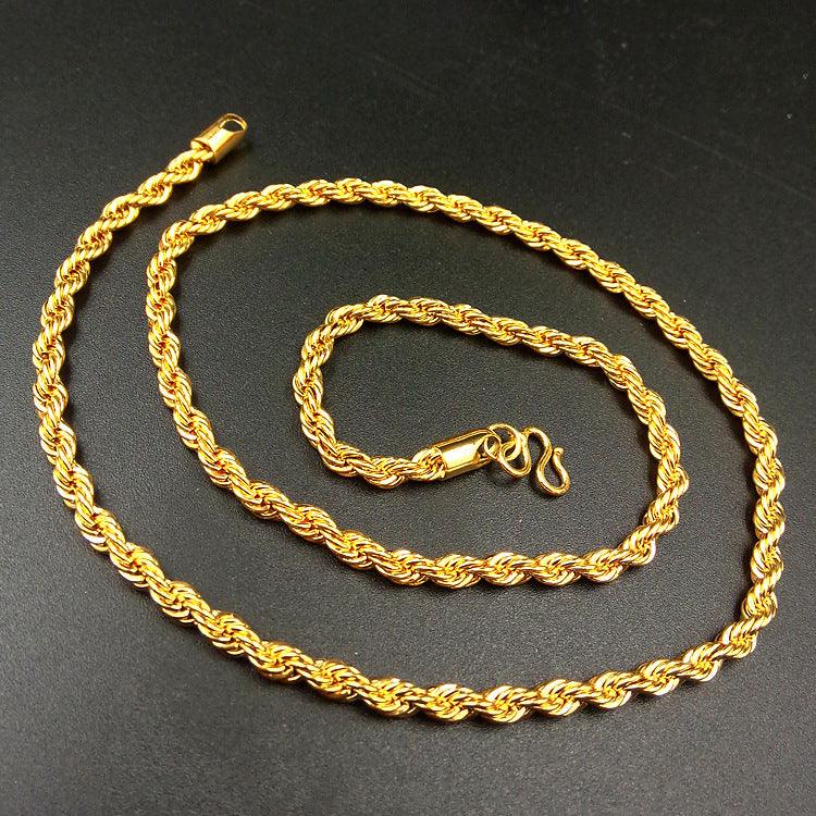 Hemp Rope Gold Necklace - Tarot Card Reader 5style chain
