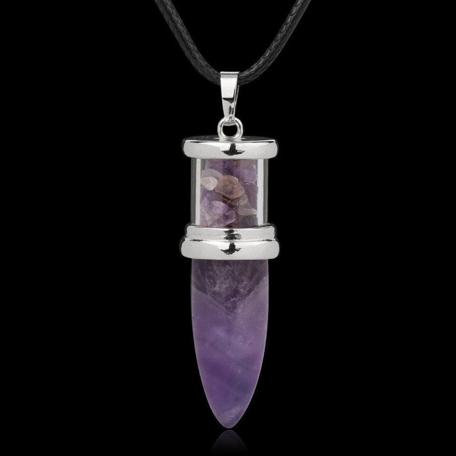Elegant Crystal Pendant Necklace | Fashion Wear Purple