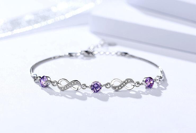 Diamond Crystal Bracelet in S925 Sterling Silver | Daily Wear