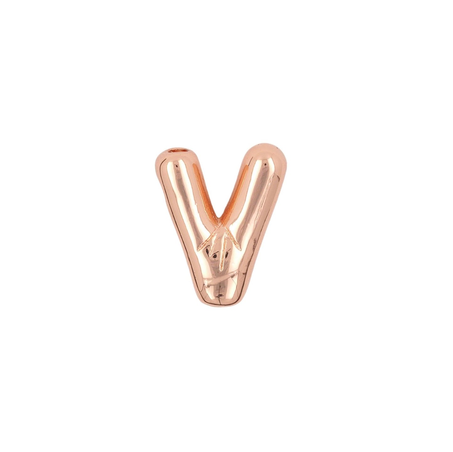 Glossy Letters Pendant Necklace | Fashion Wear V Rose Gold