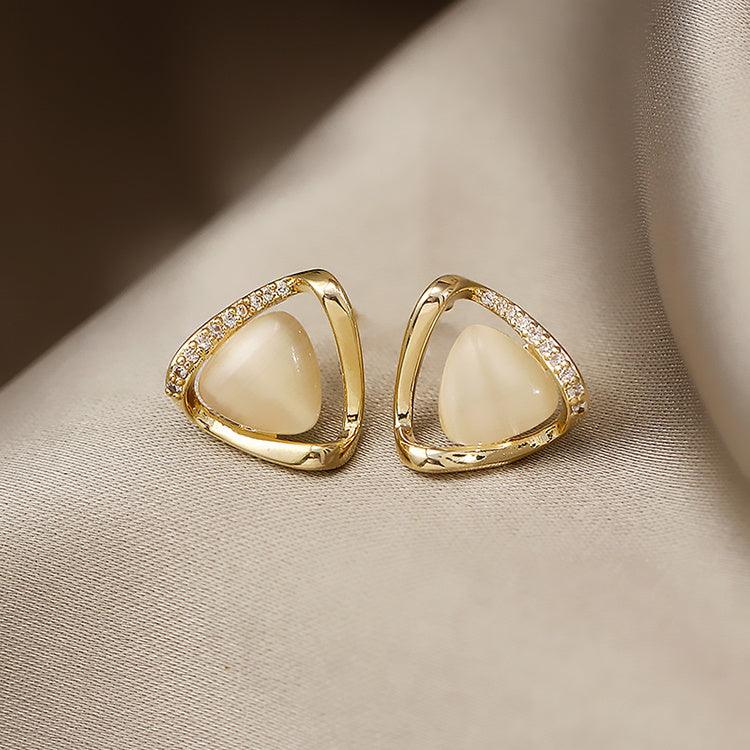 High Sense Opal Sun Flower Earrings Fashion Jewelry Triangle