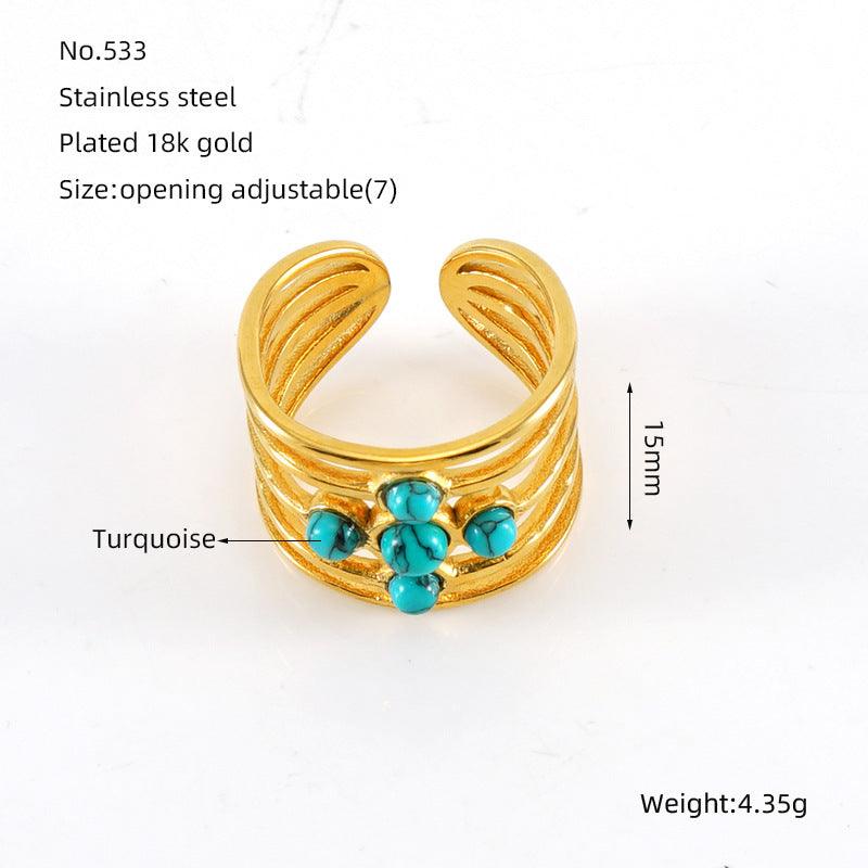 Inlaid Malachite Ring | Daily Wear B