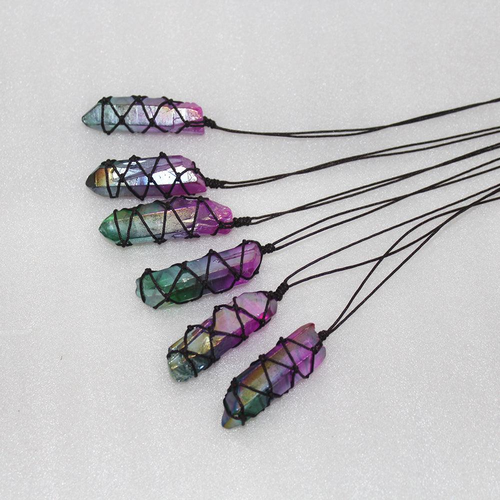 White Crystal Single Crystal Electroplating Double Color Necklace