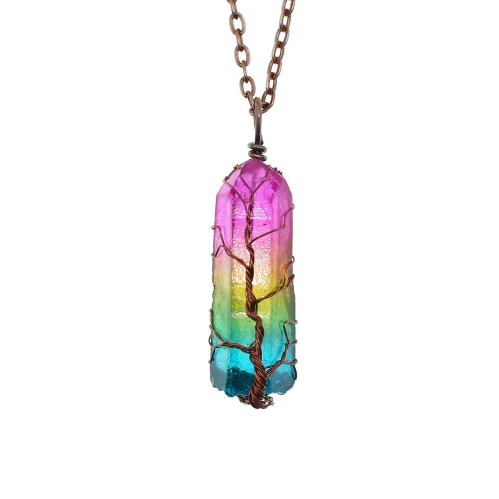 Stone Crystal Pendant Fashion Necklace