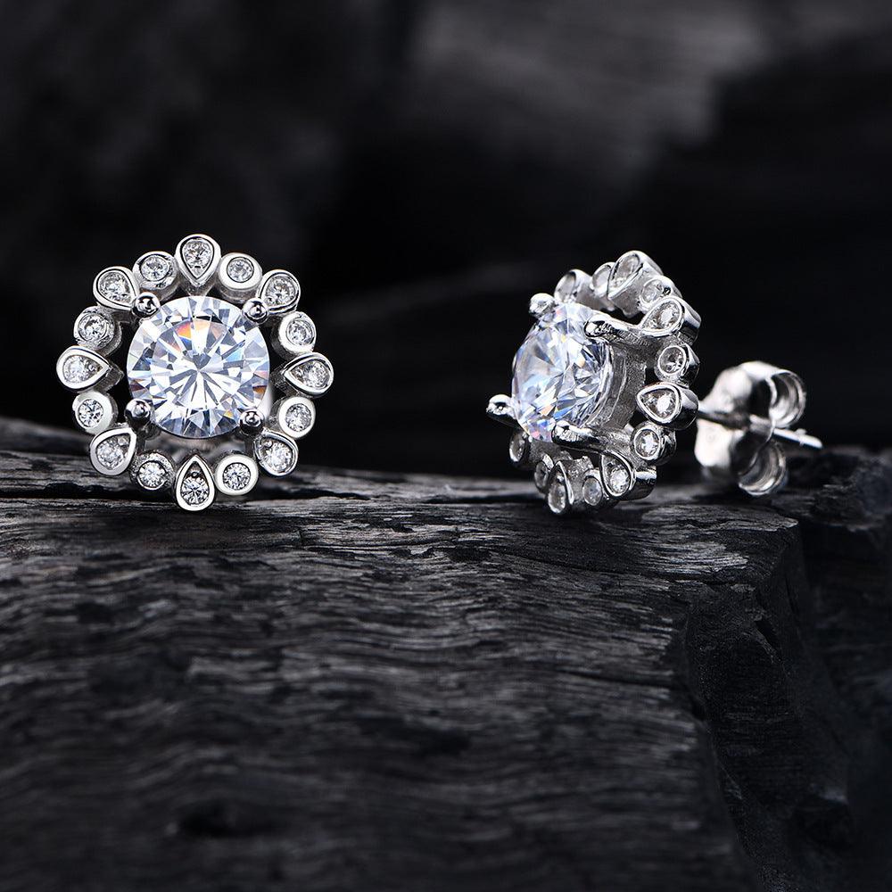 Elegant Demi fine Diamond Set | Daily Wear White Ear Studs