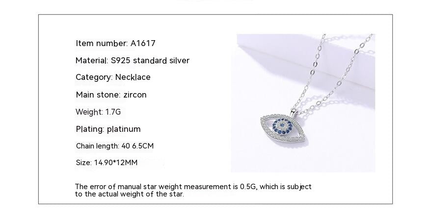 Atmospheric Eye Necklace In S925 Sterling Silver | Daily Wear
