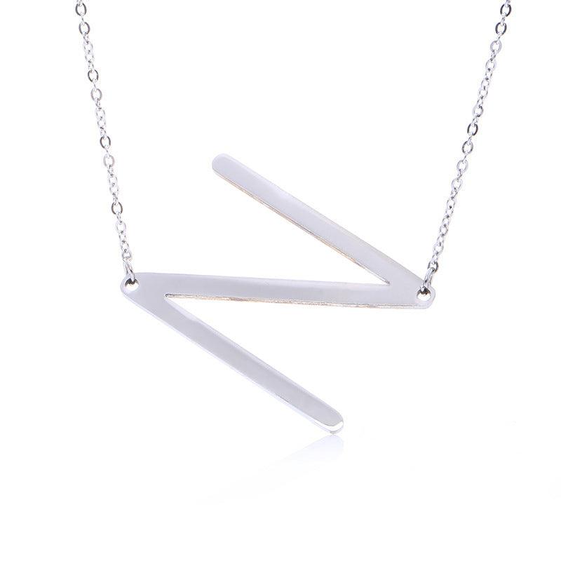 Initial Letter Pendant & Necklace | Gold Plated Silver N