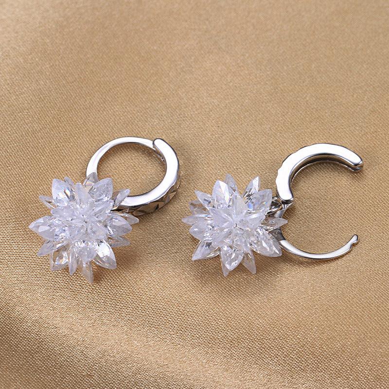 New Fashion Pure Beauty Ice 925 Silver Earrings Hypoallergenic