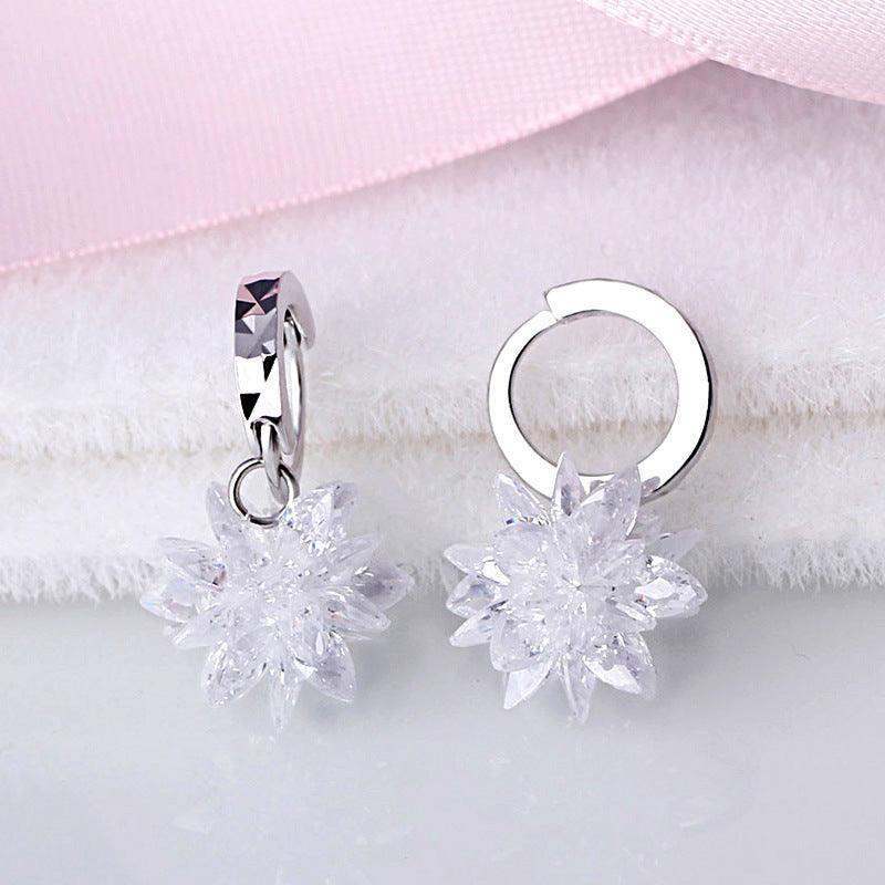 New Fashion Pure Beauty Ice 925 Silver Earrings Hypoallergenic