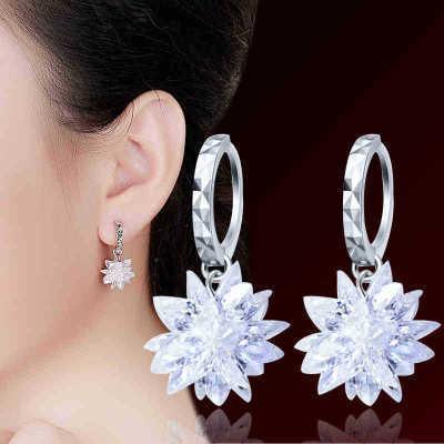 New Fashion Pure Beauty Ice 925 Silver Earrings Hypoallergenic default