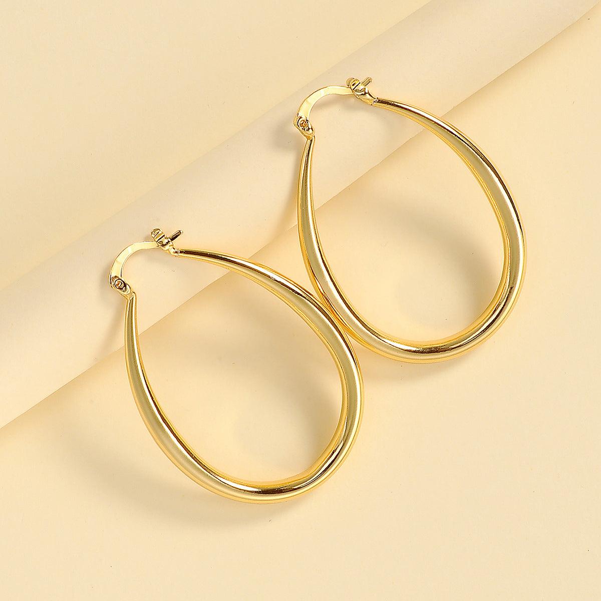 Geometric Oval Earrings | Daily Wear