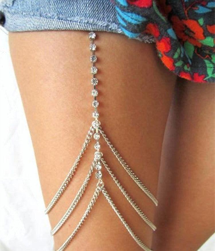 Multi-layered Leg Chains | Beach Wear Silver-A