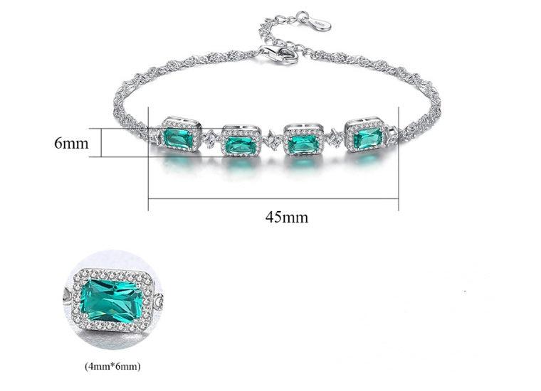 S925 Sterling Silver Emerald Bracelet | Daily Wear