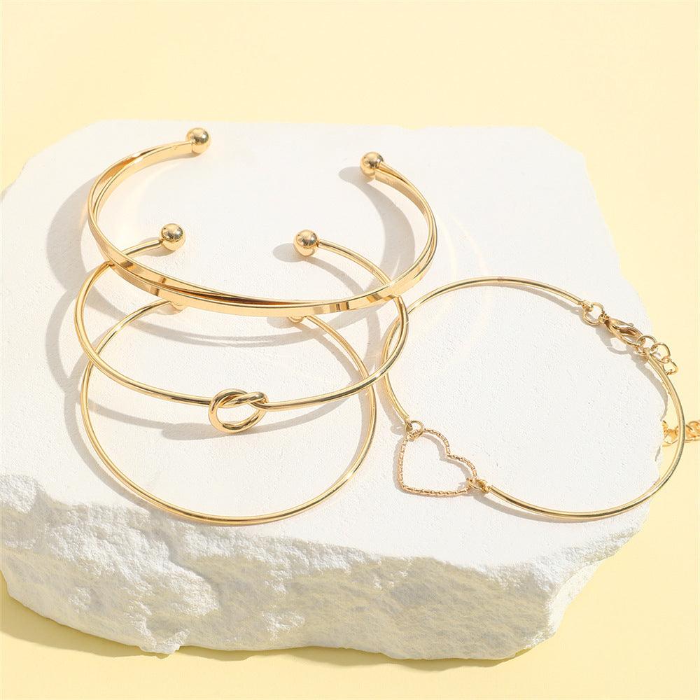 Vintage Crystal Heart Love Bangle Bracelet | Fashion Wear