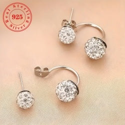 Exquisite 925 Silver Two Ball Design Earrings | Daily Wear