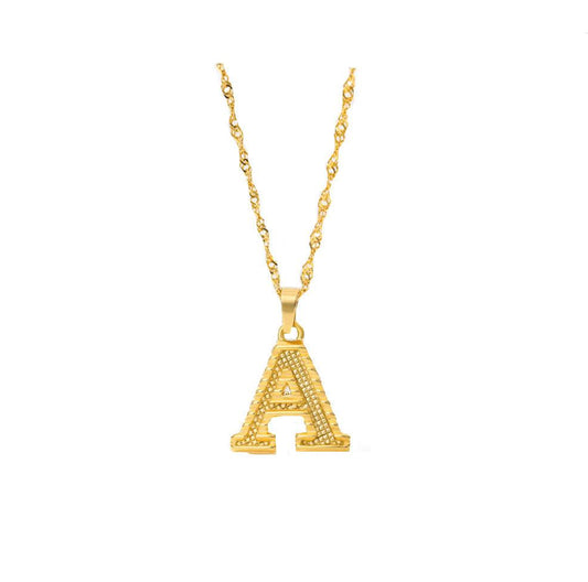 26 Letters Gold-Plated Pendant Necklace | Casual Collection