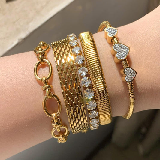 Retro Crystal Heart Shaped Bracelet | Daily Wear