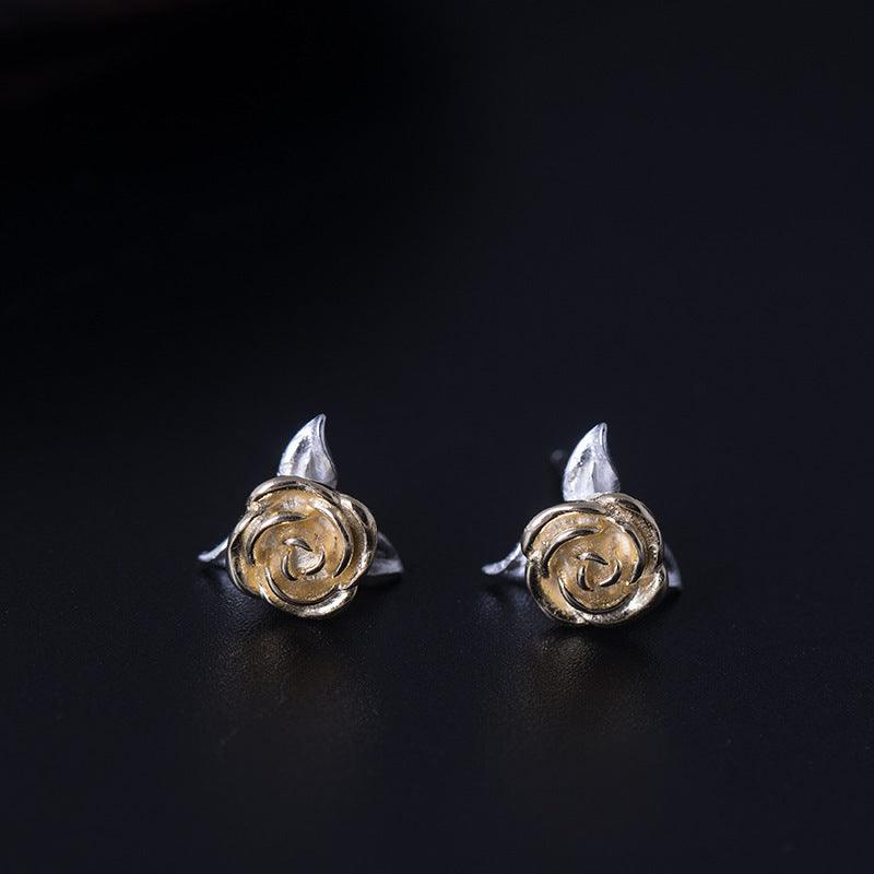 Elegant Rose Earrings | Daily Wear Gold