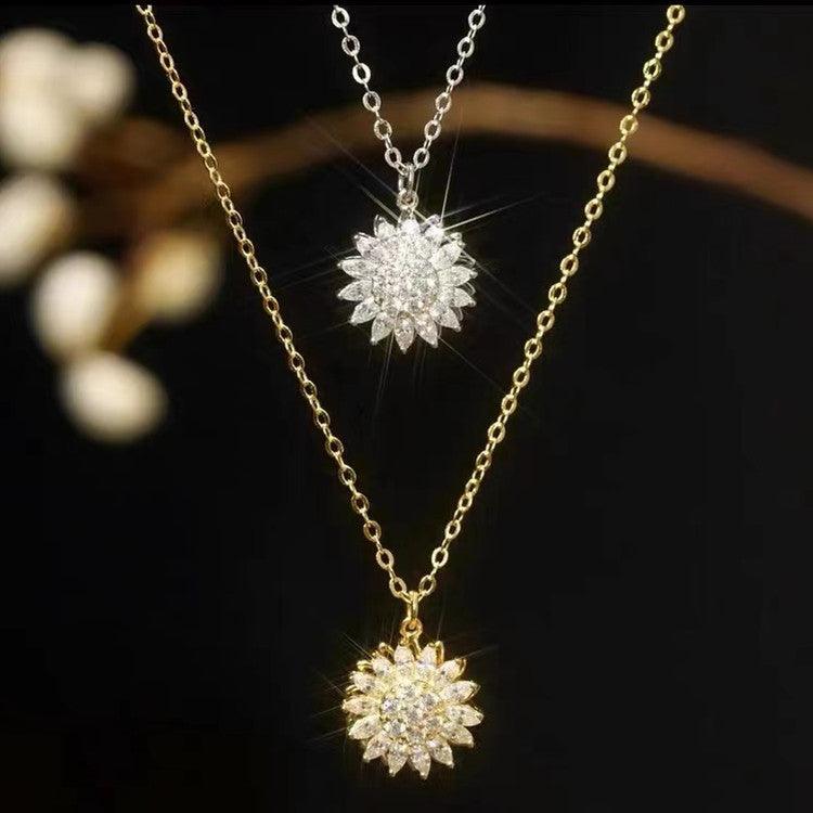 Rotatable Sunflower Necklace | Fashion Jewelry
