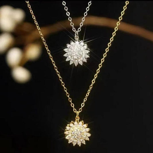 Rotatable Sunflower Necklace | Fashion Jewelry