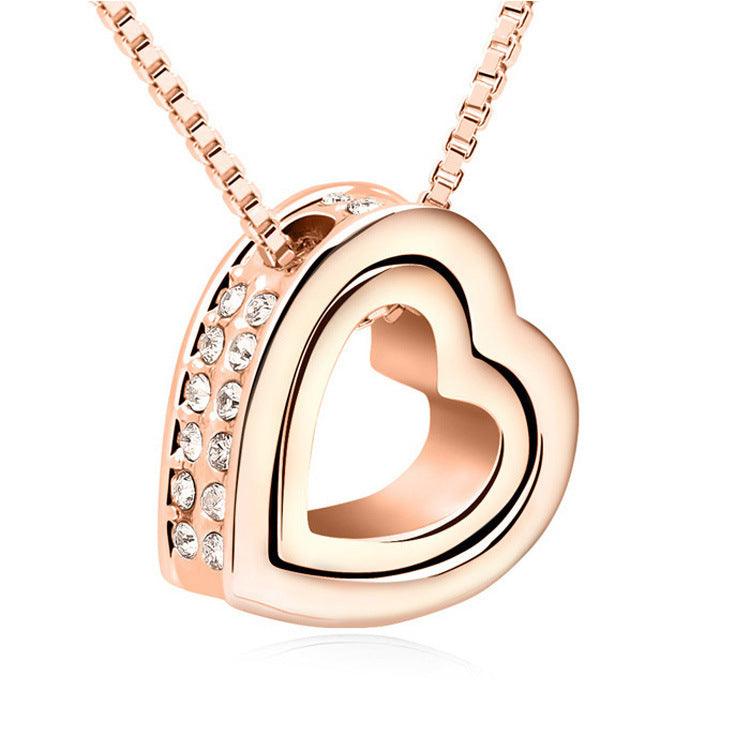 Love Heart Necklace - Daily Wear Rose Gold