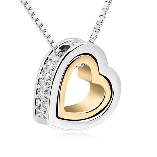 Love Heart Necklace - Daily Wear Platium Gold