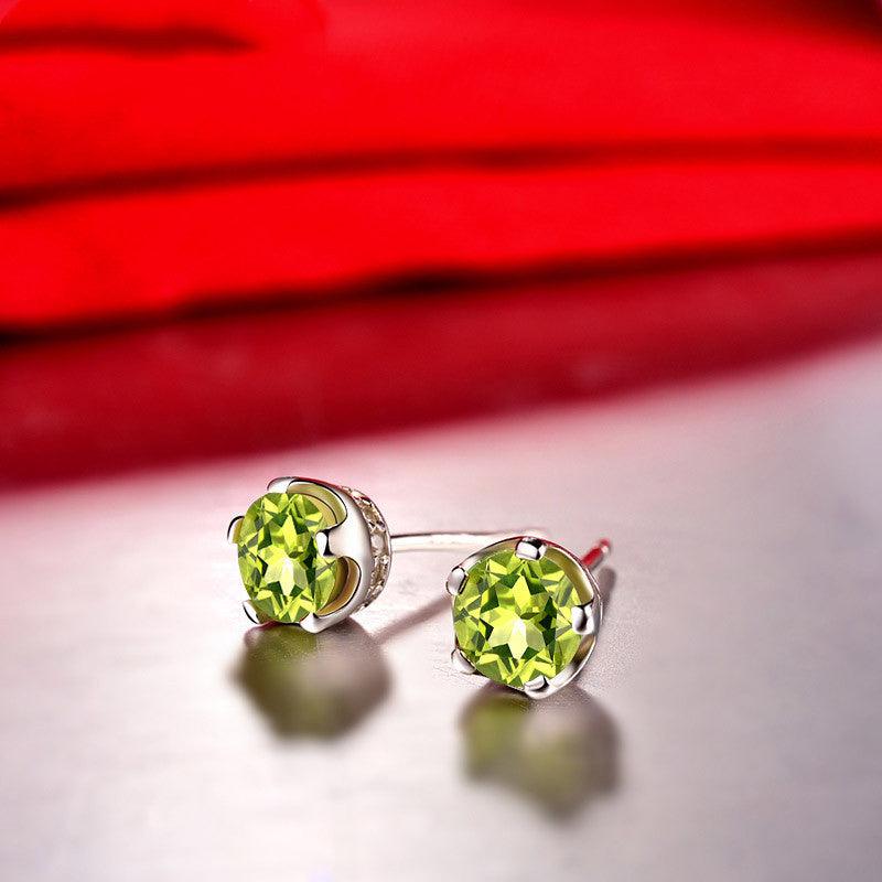 Peridot S925 Sterling Silver Earrings Green